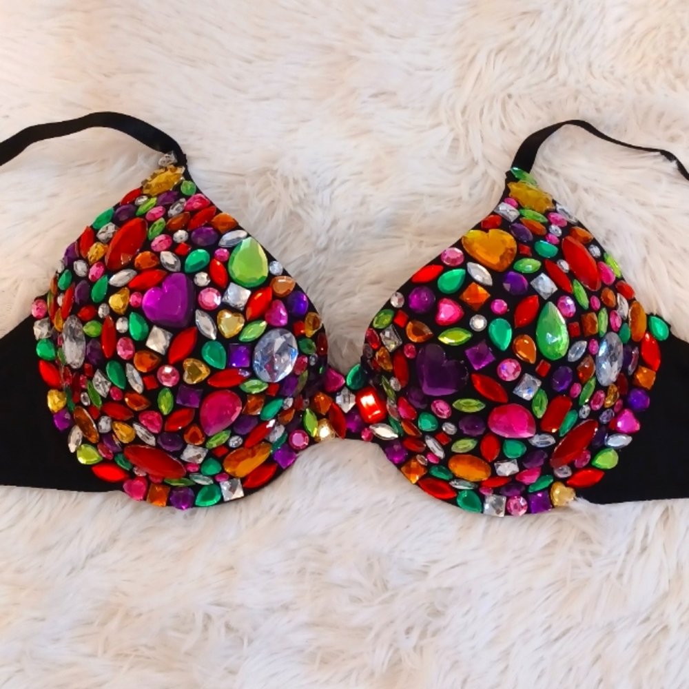 Fruity Pebbles Bra handmade NWOT new years top